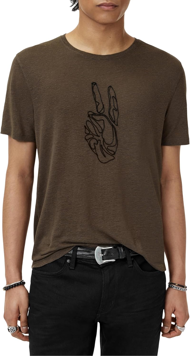 John Varvatos Men's Cording Peace Tee