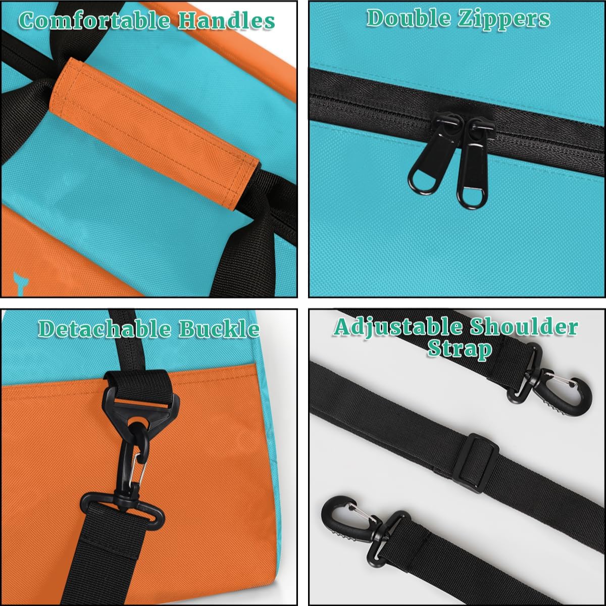 Personalized Sport Duffle Bag for Boys, Custom Kids Gym Bag with Name, Fit School Practice, or Overnight Weekender Travel Cyan Martial Arts Male