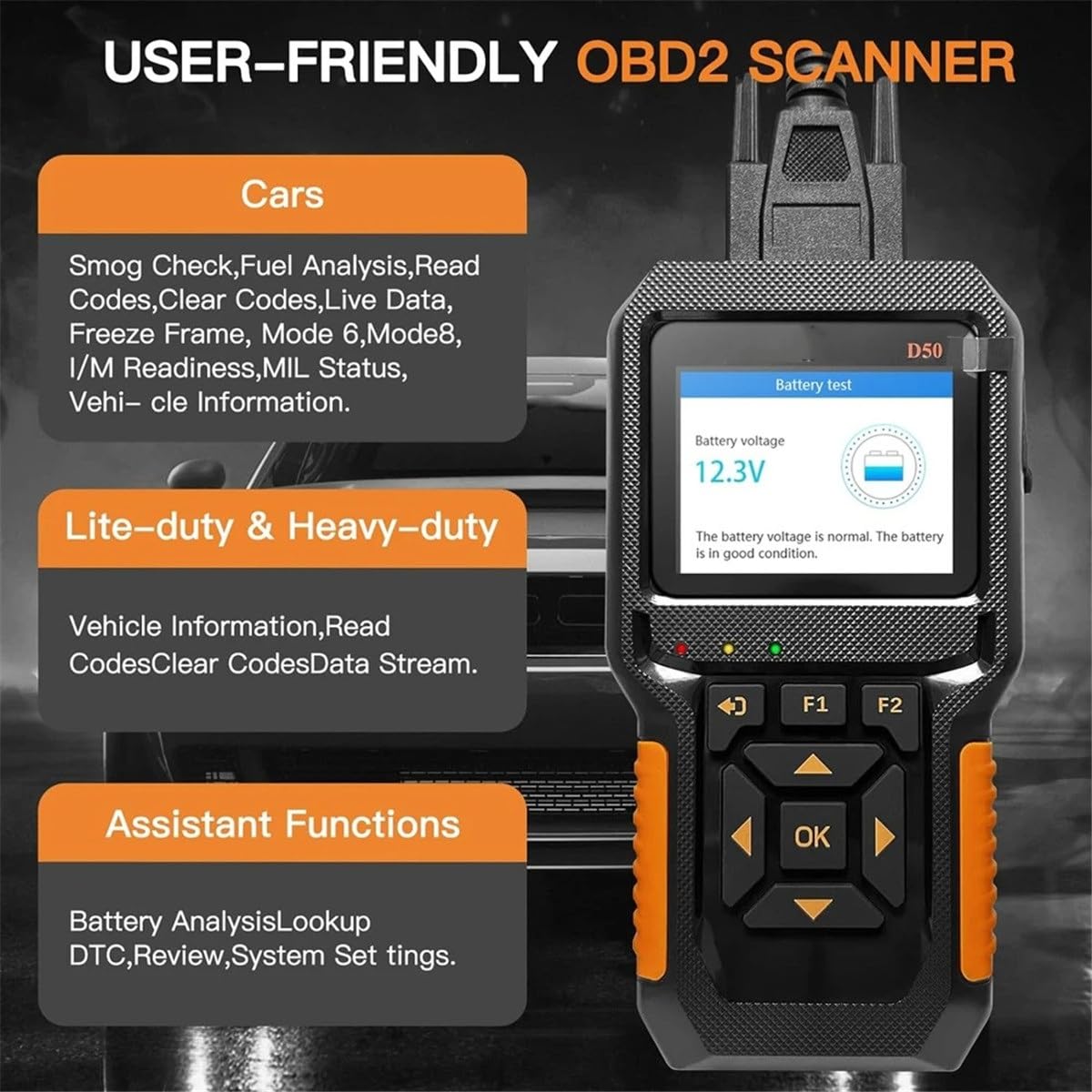 Amazon.co.jp: NC601 12V 24V ガソリンとディーゼル OBD2 コード