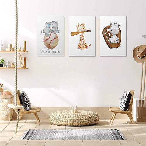 Miniatura 3 de GUBIYU Letrero deportivo de cueva de hombre pequeño para niños, decoración de habitación de béisbol, cuarto de bebé, decoración de pared de béisbol,