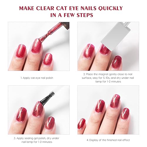 Miniatura 5 de Frcolor Palillo de imán mágico de doble cabeza para 3D magnético ojo de gato gel esmalte de uñas herramienta de manicura de arte de uñas