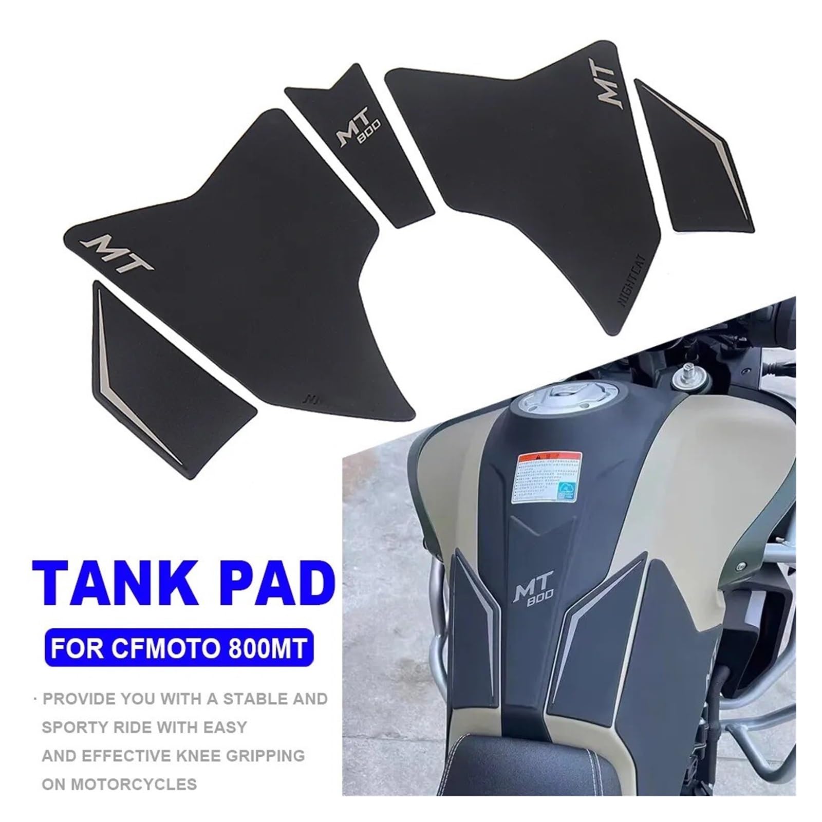 moto gaz Pad Autocollants latérales Pour CFMOTO 800MT 800 MT 2021-2022 protecteur de tampon de réservoir de carburant de moto autocollant antidérapant poignée de genou Kit de décalcomanie latérale ant