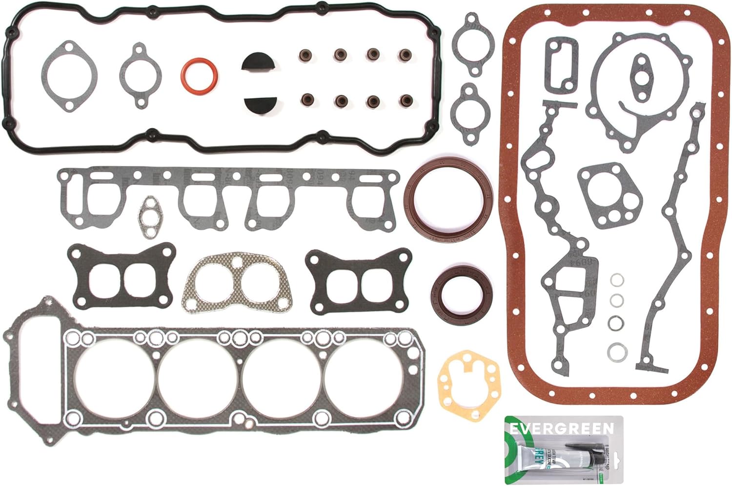 Evergreen SA-7308010771 Full Gasket Set Compatible with/for 83-88 Nissan Pickup 720 D21 Van Pathfinder 2.4 Z24 8V