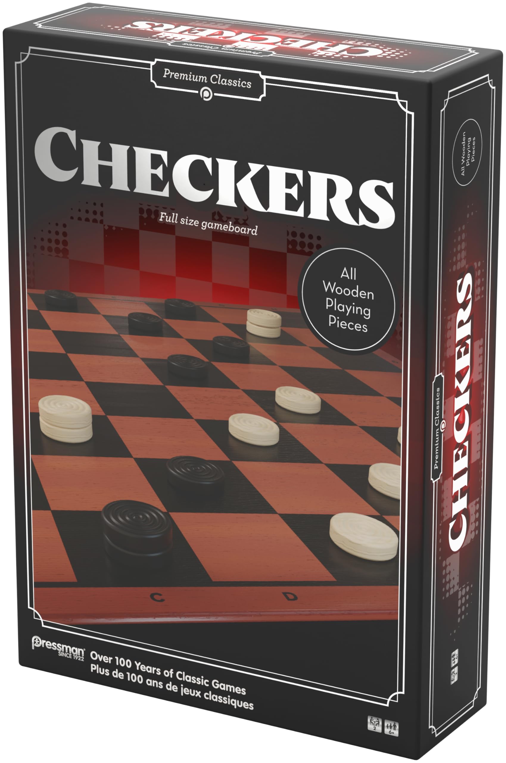 Goliath - Checkers - Jeu de Dames Premium pour Enfants dès 6 Ans - Plateau de Jeu Pliable - Pions en Bois - Prenez Les Pions de l'Adversaire - Stratégie et Réflexion - 2 Joueurs