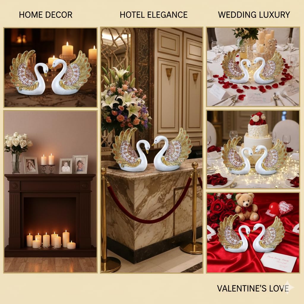 Elegant Duck Swan Sculpture - Home Decor -6
