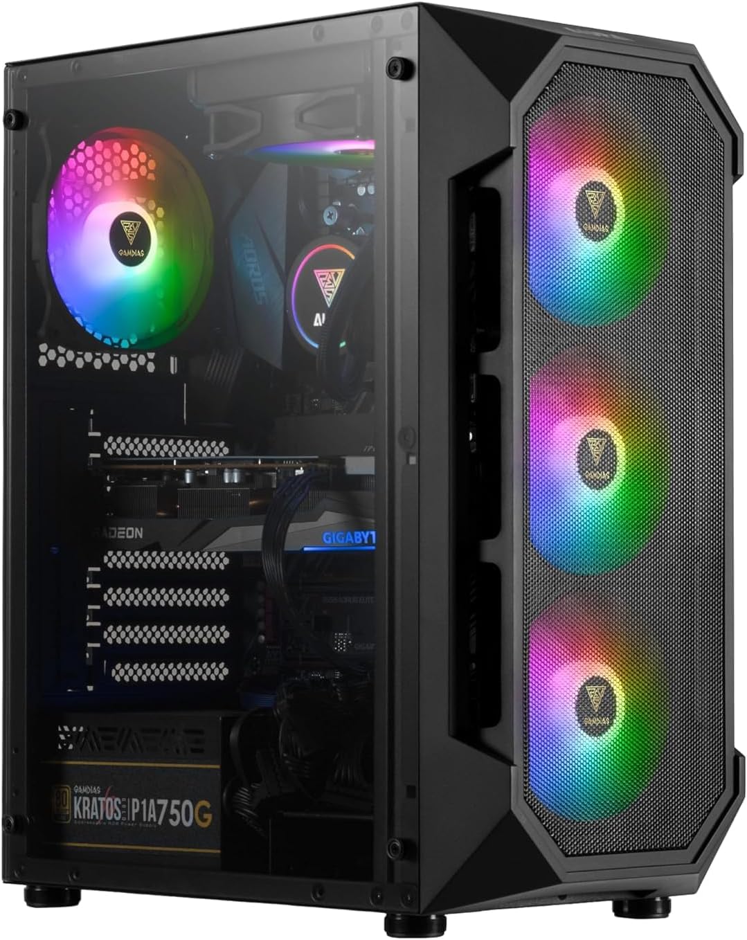 UNICLIQUE Intel I7 Extreme Gaming PC (I7 6Th Generation || 8GB DDR4 Ram || 512GB Super Fast SSD || Gt 730 4Gb Graphics || Wi-Fi || USB 3.0 || Gaming Cabinet With 4 ARGB Fan || Win 10 Pro), Black
