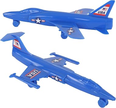 TimMee Plastic Army Men Cold War Fighter Jets - Blue Airplanes Made in USA