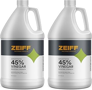 45% Pure Concentrated Vinegar - Technical Grade Acetic Acid Solution for Home and Outdoor Use - Cleaning Vinegar for Home & Laundry - 2 Gallon