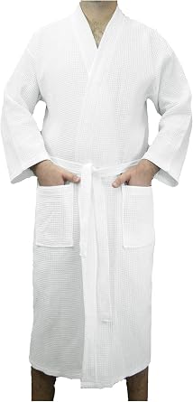BY LORA Personalized Waffle Kimono Robe Men Women, Embroidered