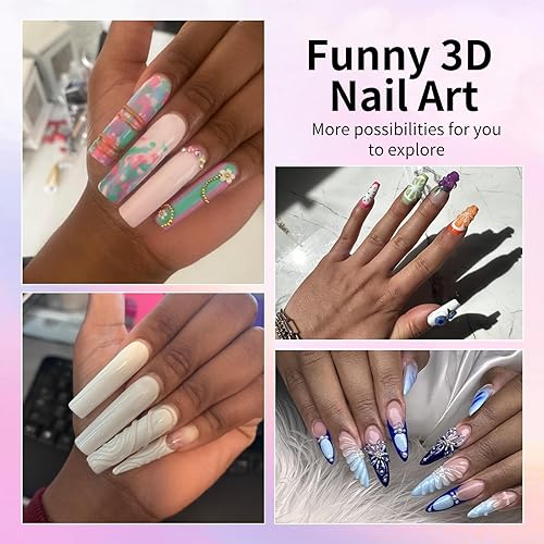 Miniatura 8 de Gel de uñas 3D de 0.53 oz para esculpir uñas para diseños de arte de uñas, gel de moldeo de antojos de uñas para gel 3D, pintura de dibujo, gel de