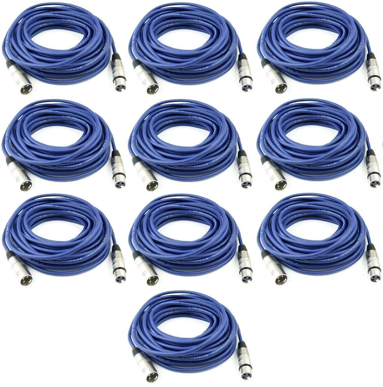 Adam Hall Cables K3MMF Mikrofonkabel XLR female auf XLR male DMX Autio Kabel 3 pol polig (10 m, Blau, 10)