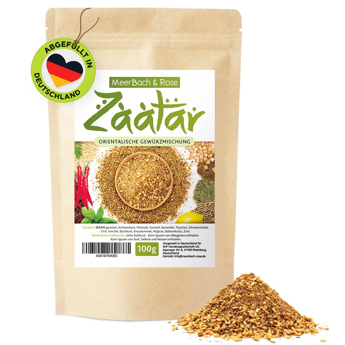 Zaatar Gewürz, 100g Za atar Gewürzmischung, orientalisches Zatar, natürlich ohne Farb- und Zusatzstoffe, vielfältig einsetzbar, in Deutschland von Hand abgefüllt