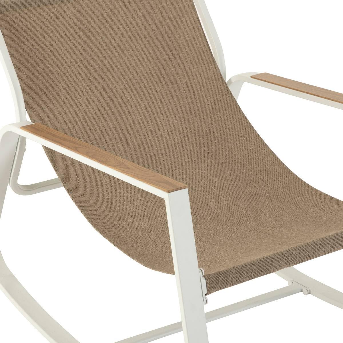Hespéride - Fauteuil à Bascule Felinio Taupe - Acier Traité Epoxy Anti-Rouille - Mobilier d'Aménagement pour Jardin, Terrasse, Balcon, Patio