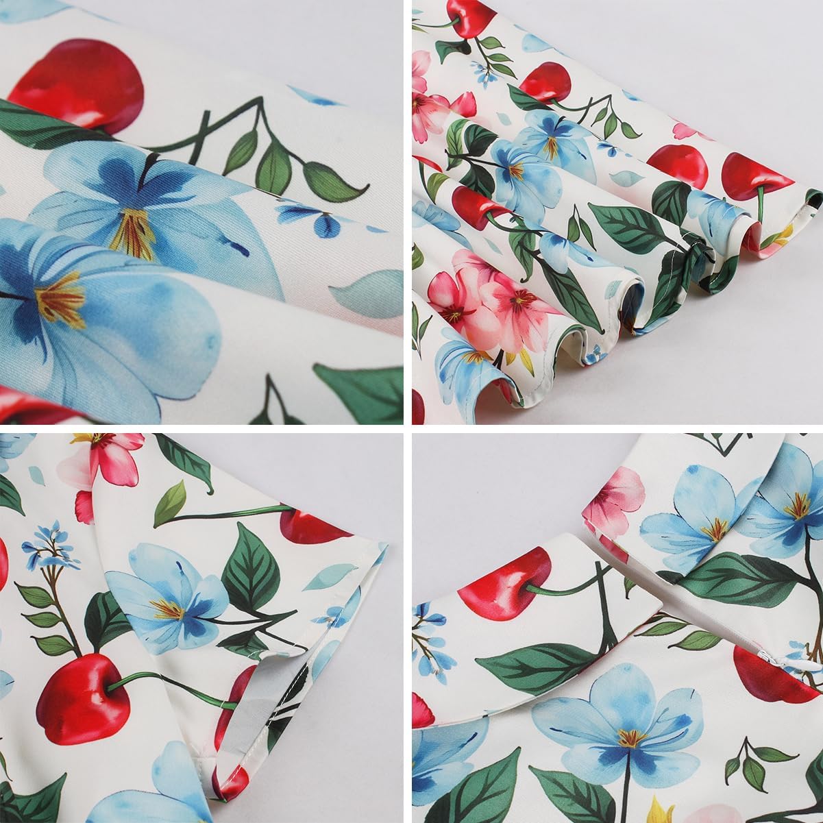 Women's 1950s Retro Dress Short Sleeve Floral Print Swing Dresses for Vintage Cocktail Party Rockabilly Dress - Image 3