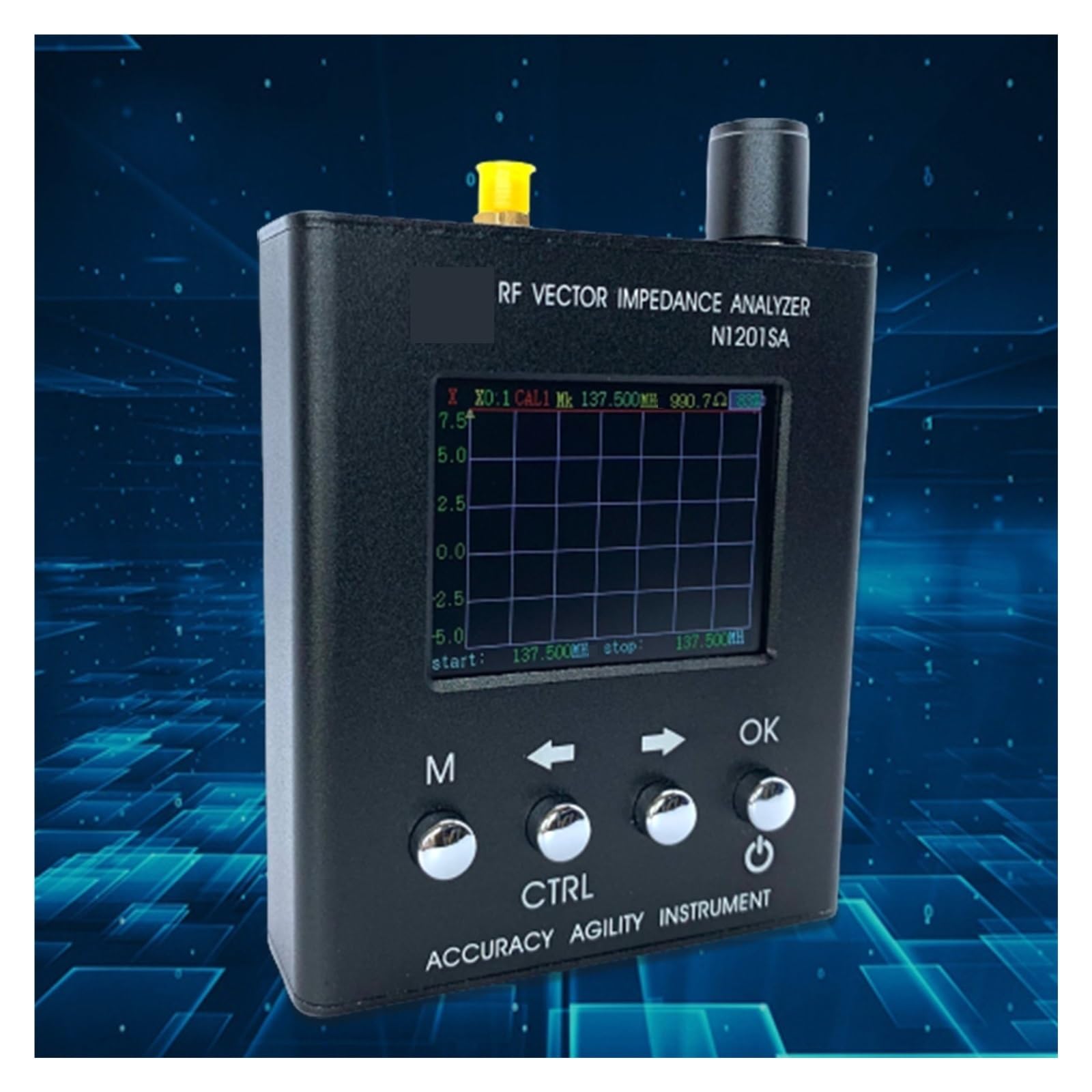 Analizador de Redes vectoriales Analizador De Antena De Espectro RF, 140M-2,7G, Impedancia De Precisión, Herramientas De Prueba De Pantalla TFT De 2,4 Pulgadas