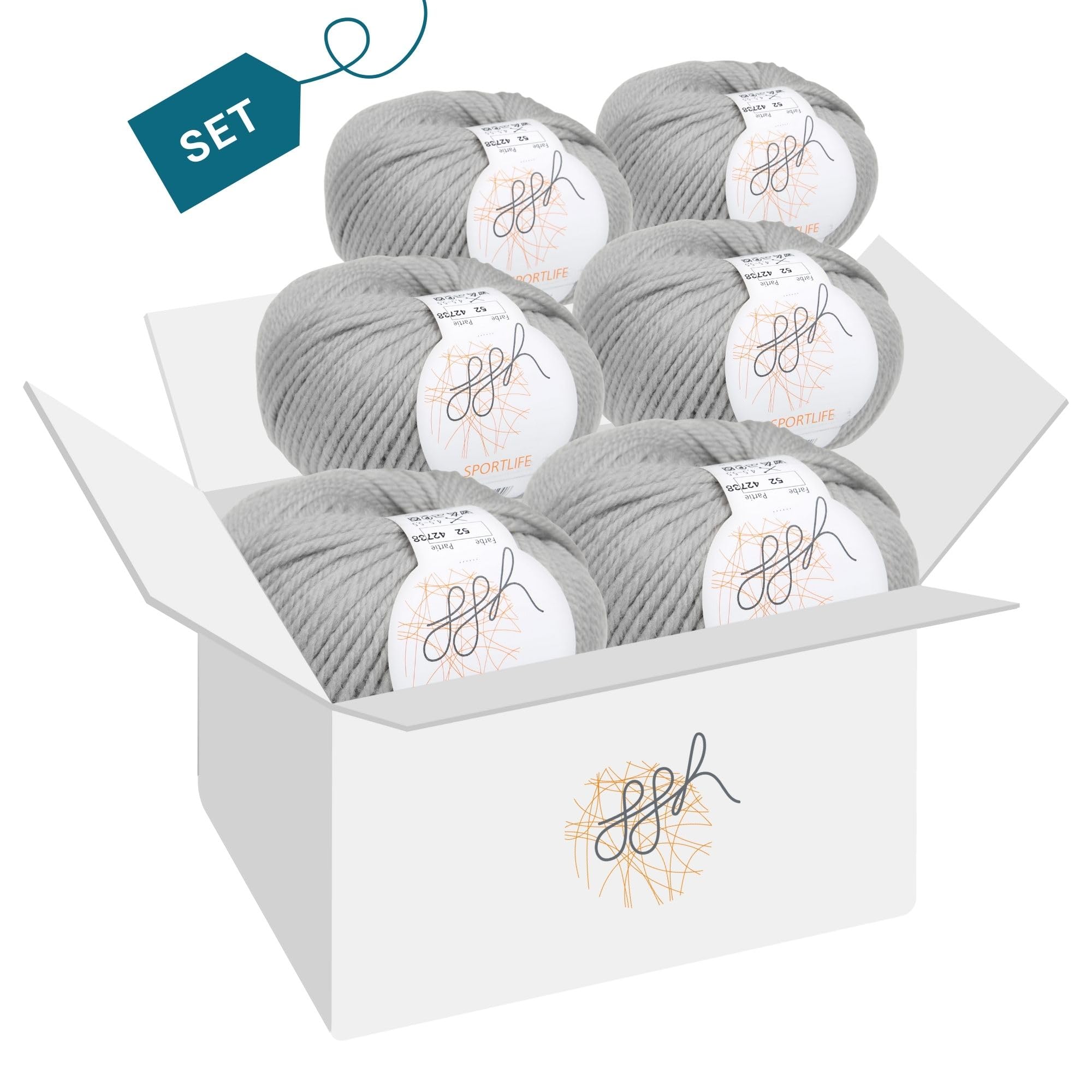 ggh Sportlife Box | Set mit 300g (6x50g) | 052 - Hellgrau