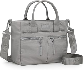 Lee Mini Nylon Tote Bag for Women, Multi Pocket Crossbody Purse with Zipper | Compact 11 x 4 x 8 in design for light daily carry, with organized room for a phone, wallet, keys and cosmetics