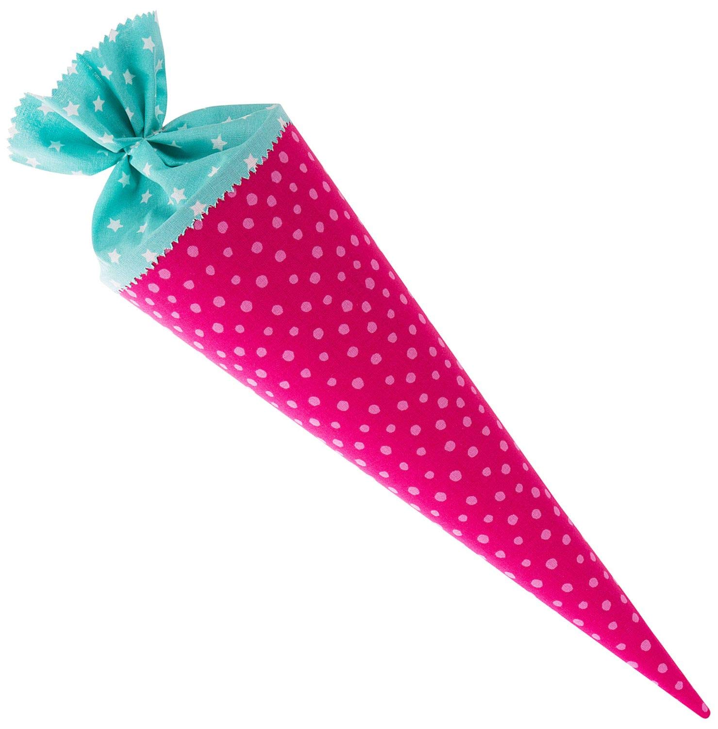 Goldbuch Tessuto Scuola Motivo a Pois e Stelle 35 cm Sacchetto di Zucchero Rosa Turchese Confezione Regalo 93 554