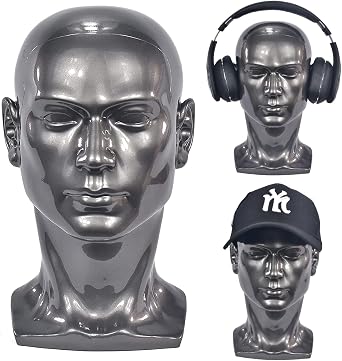 ZMS Professional Male Mannequin Head Cosmetology Manikin Head for Display Headset, Headphone, Game Console, Hats,