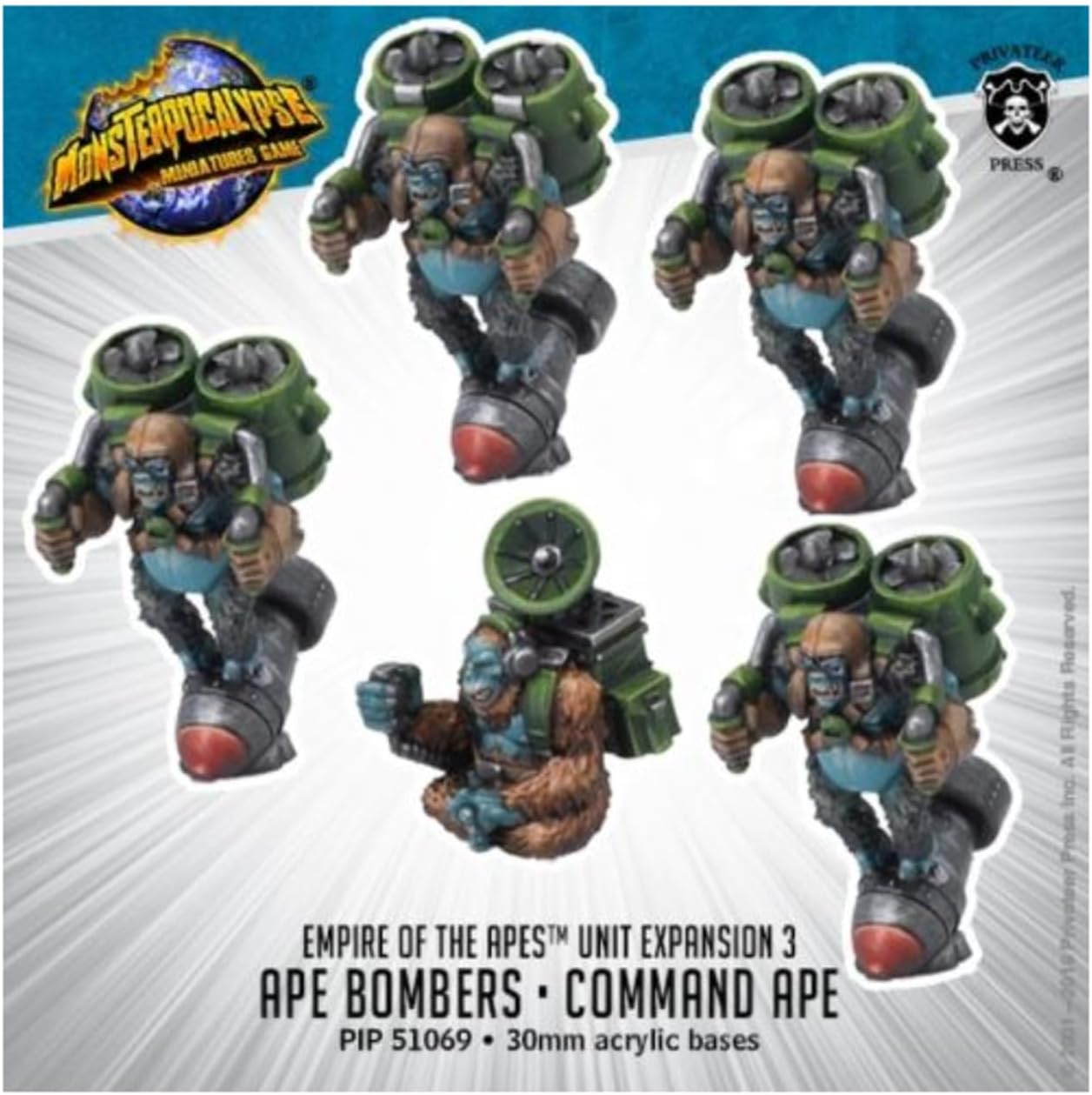 Empire of The Apes Ape Bombers & Command Ape Units (White Metal)