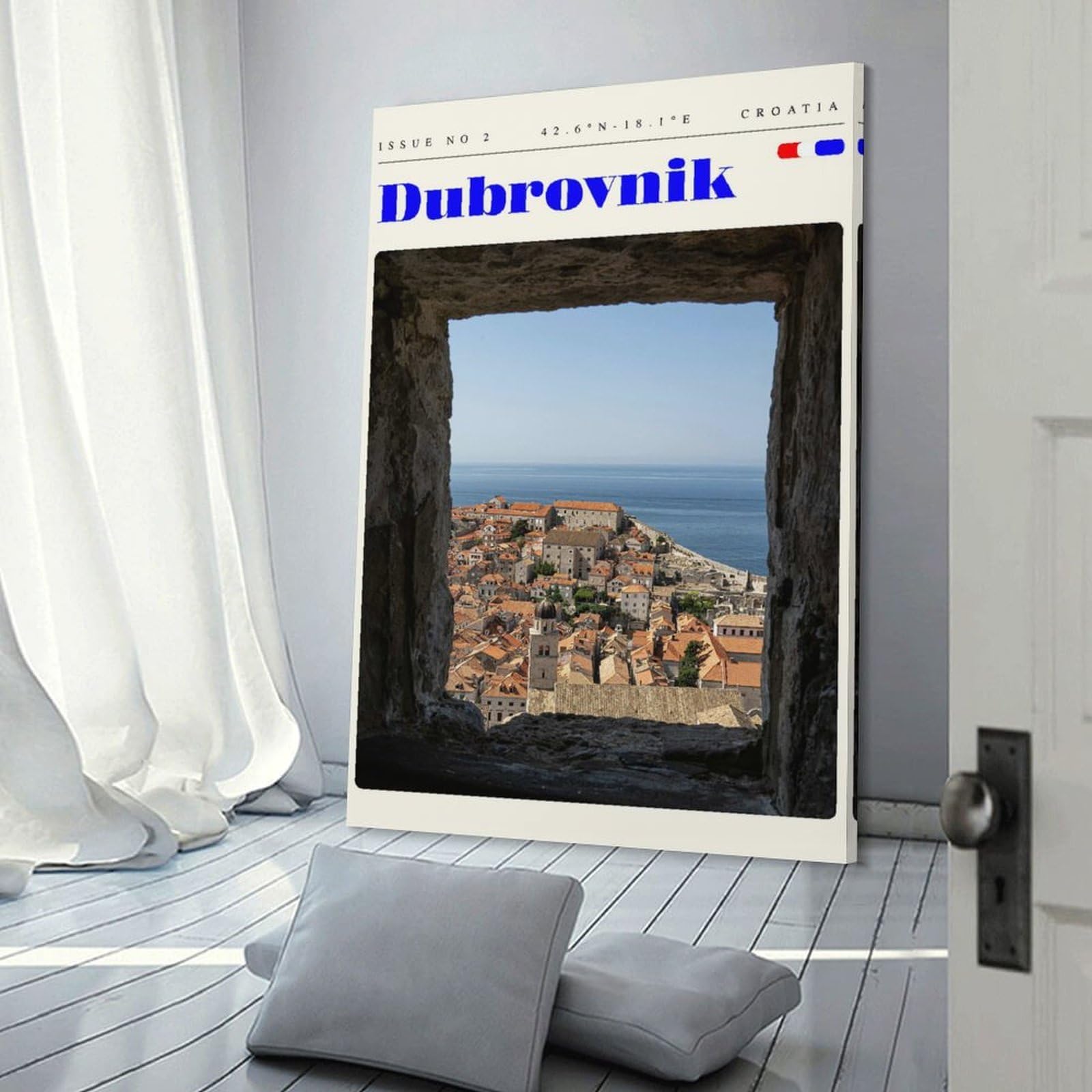 Junmoney Frame-Style-9 Dubrovnik Croatia Travel Art Home Decor Wall Art 20X30inch(50X75cm), For Lounge, Study, Hallway Or Flat Walls, Stylish Home Artwork For Focal Walls