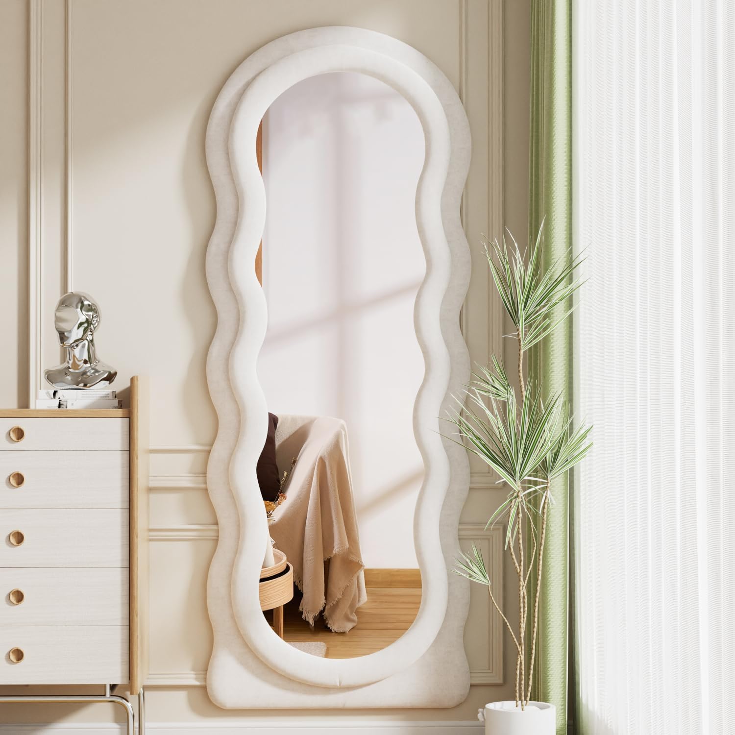 Amazon.com: VooBang 71"x30" Wavy Mirror Full Length, Oversized Flannel ...