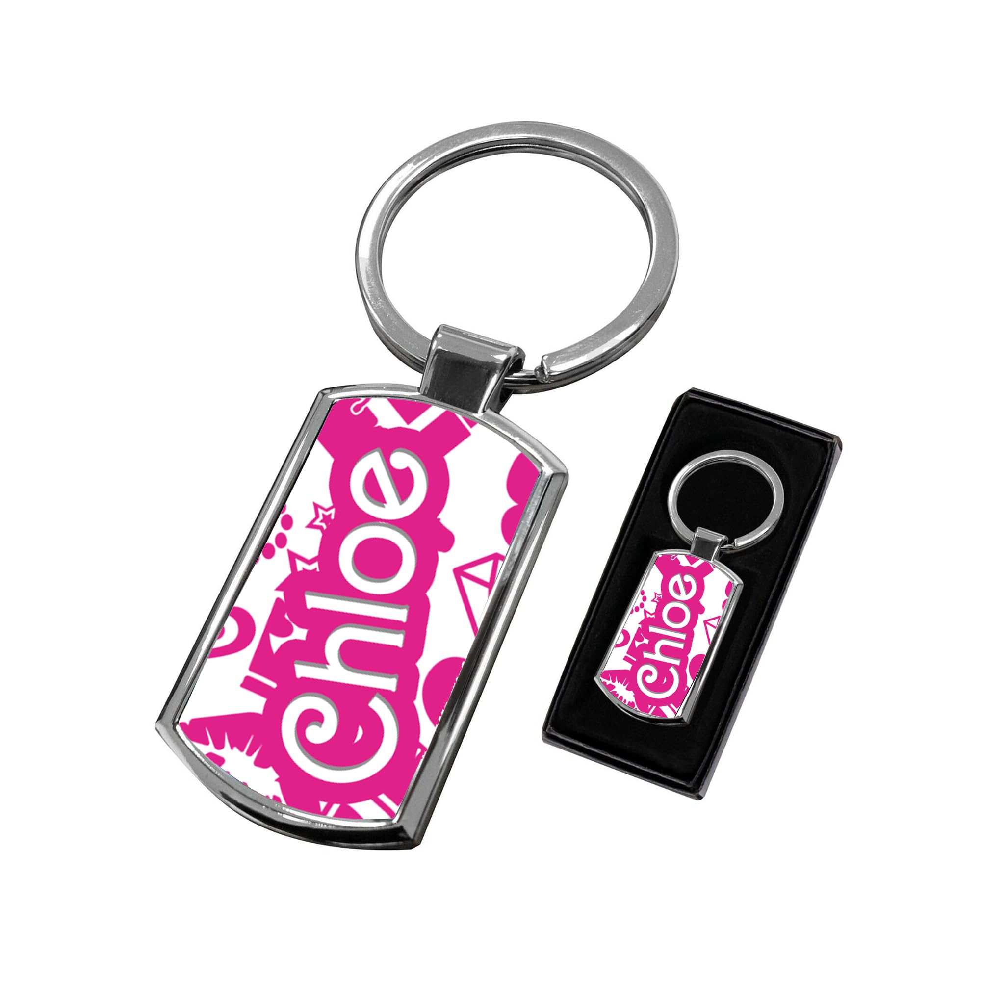 Print Maniacs Girls Ultimate Personalised Keyring Barbie Inspired Pink Doll For And Women Lets Go Party Merchandise Princess Dream Collection Theme Bride Lip Stick Birthday Diamonds