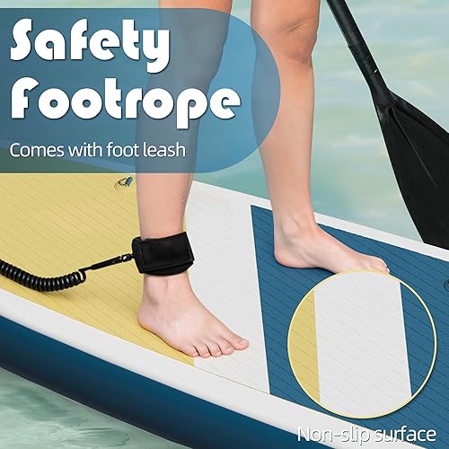 Vista 53 de Tabla de remo inflable con accesorios SUP y mochila. Tablas de remo para adultos. Cubierta antideslizante, postura ancha, aleta inferior, bomba