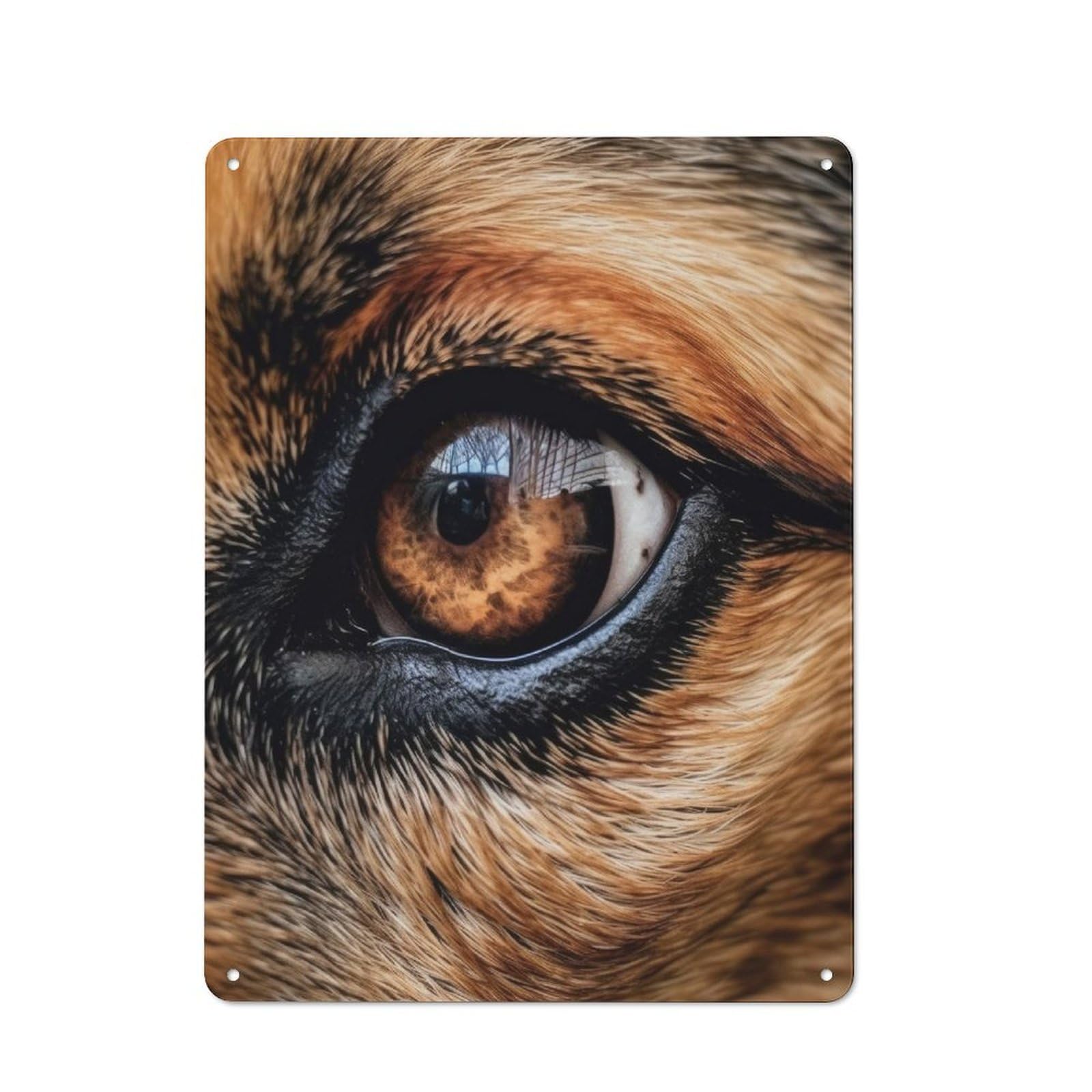 Junmoney German Shepherd Eye Vintage Metal Plaque 40X30cm For Dining Room Or Kitchen, For Home Decor Collectors Refreshing A Room In Autumn