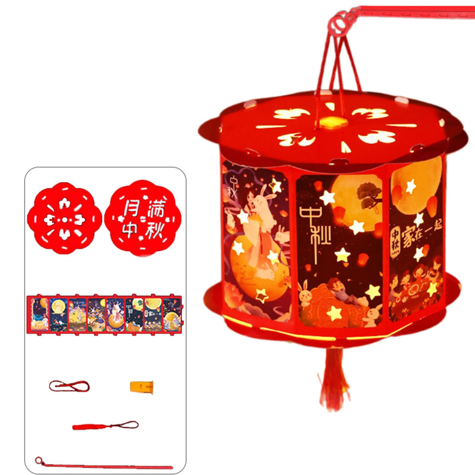 Lampes chinoises d'automne fait main : décoration festival 10pcs