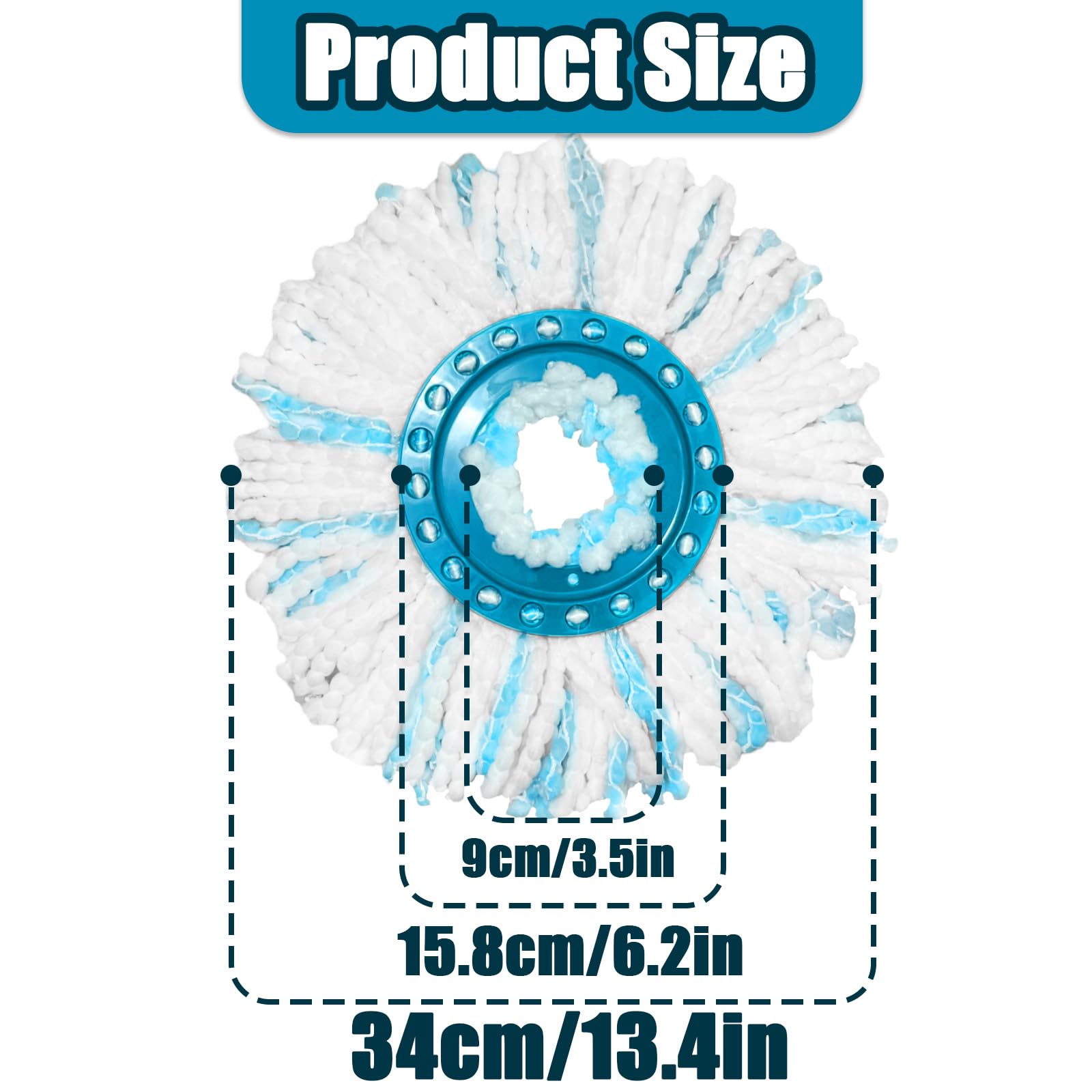 WinGluge 2 Piezas Cabezas de Fregona de Repuesto Compatible con Leifheit Clean Twist Disc Mop, Cabezal de Recambio para Mopa to Fregona Microfibra Buena Absorbencia, para Limpia tu Piso