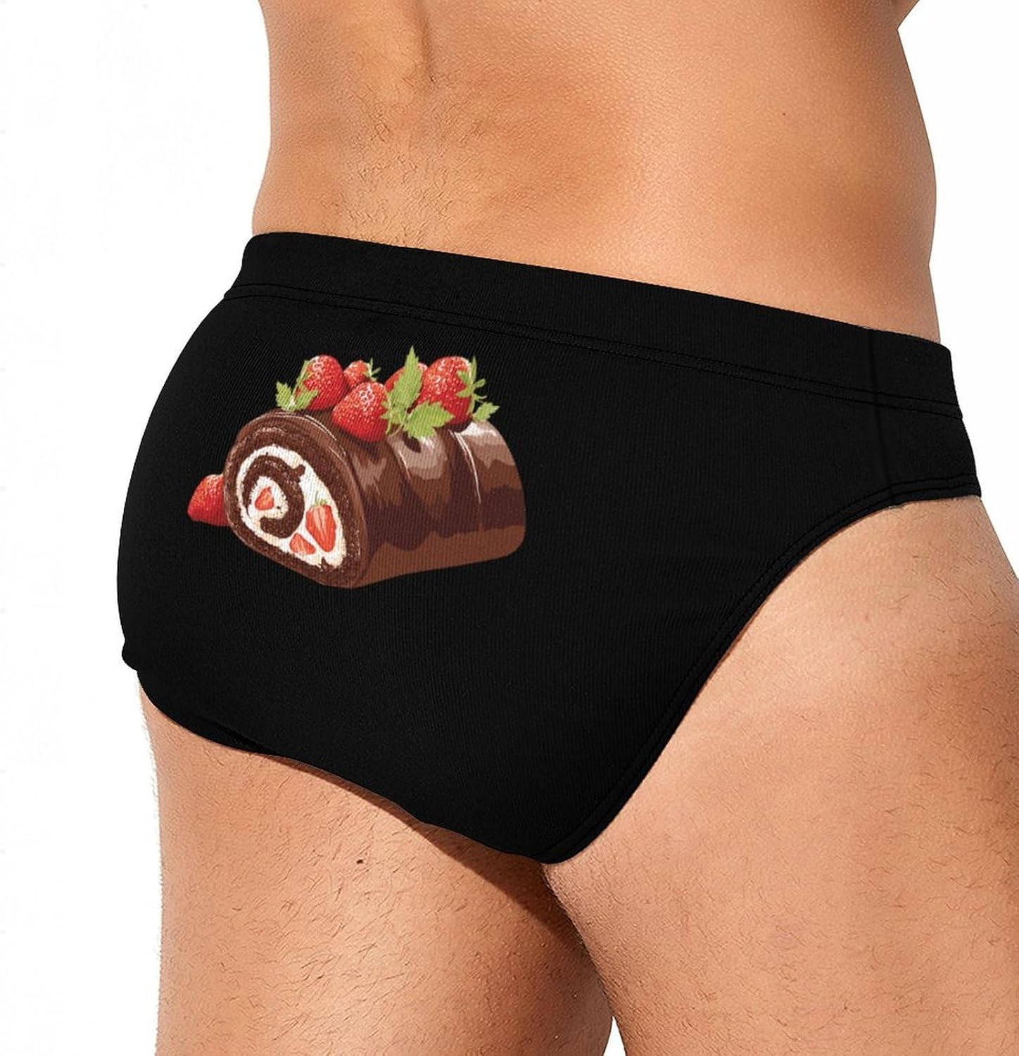 Chocolate Roll Cake Strawberries Men's Swimwear Bikini Swimming Briefs Stretchy Swimsuits Board Surf Shorts Trunks
