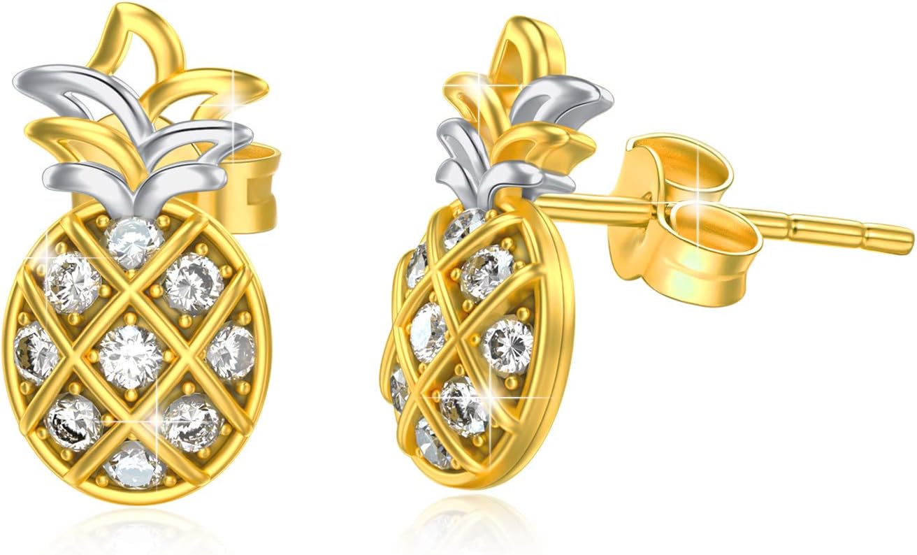 AOBOCO Sterling Silver Flower Series Stud Earrings with Crystals, Birthday Christmas Jewelry Gift for Her