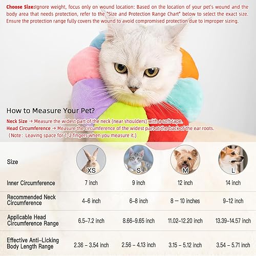Miniatura 2 de KUDES Collar de recuperación para perros pequeños y gatos, lindo cono de cuello después de la cirugía, collar E ajustable para mascotas, collar