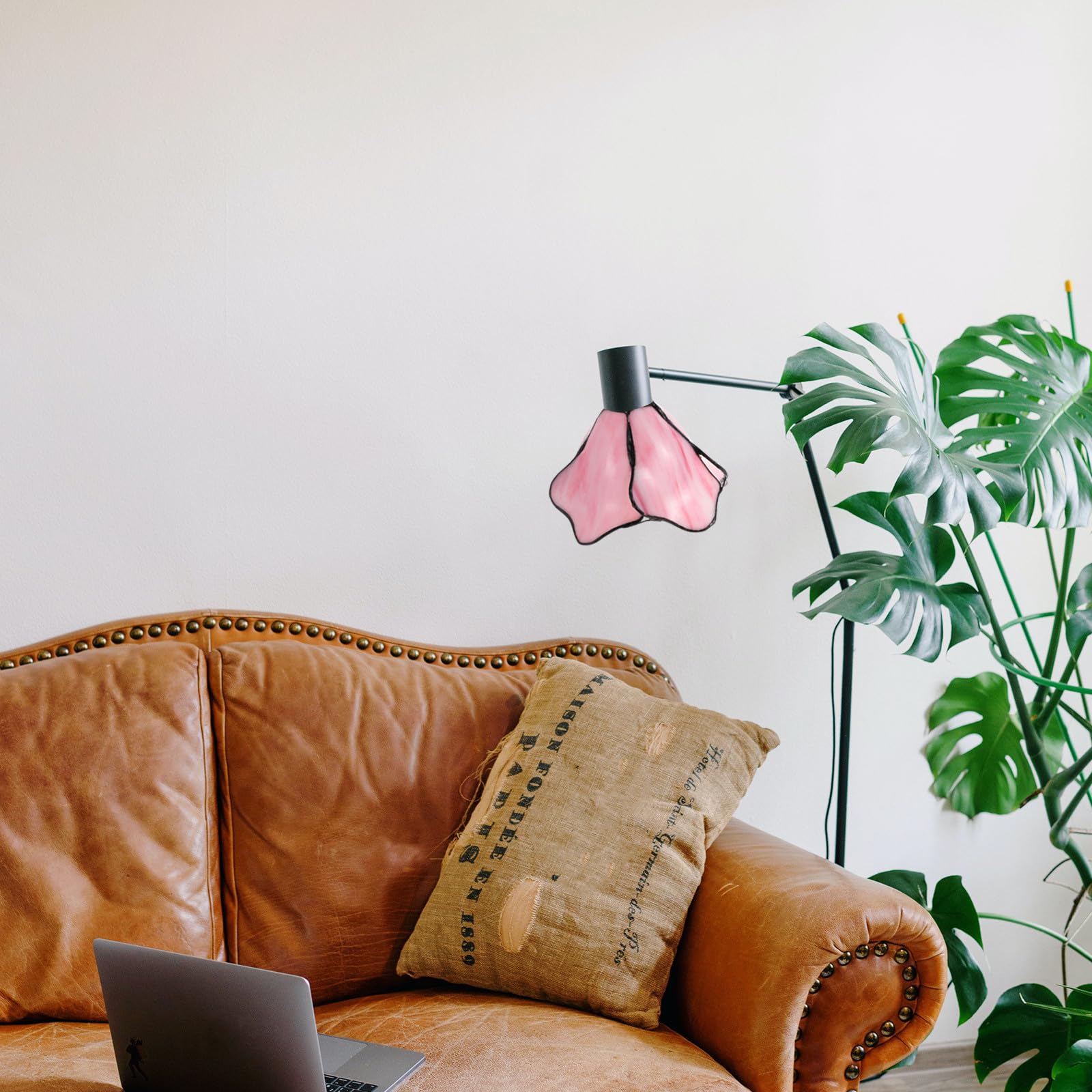 Toddmomy Pantalla en Forma de Loto para Lámpara de Cristal Rosa | Vidrio, Estilo Liso y Delicado, para Techo y Pared, Difunde la Luz y Protege el Punto Luminoso