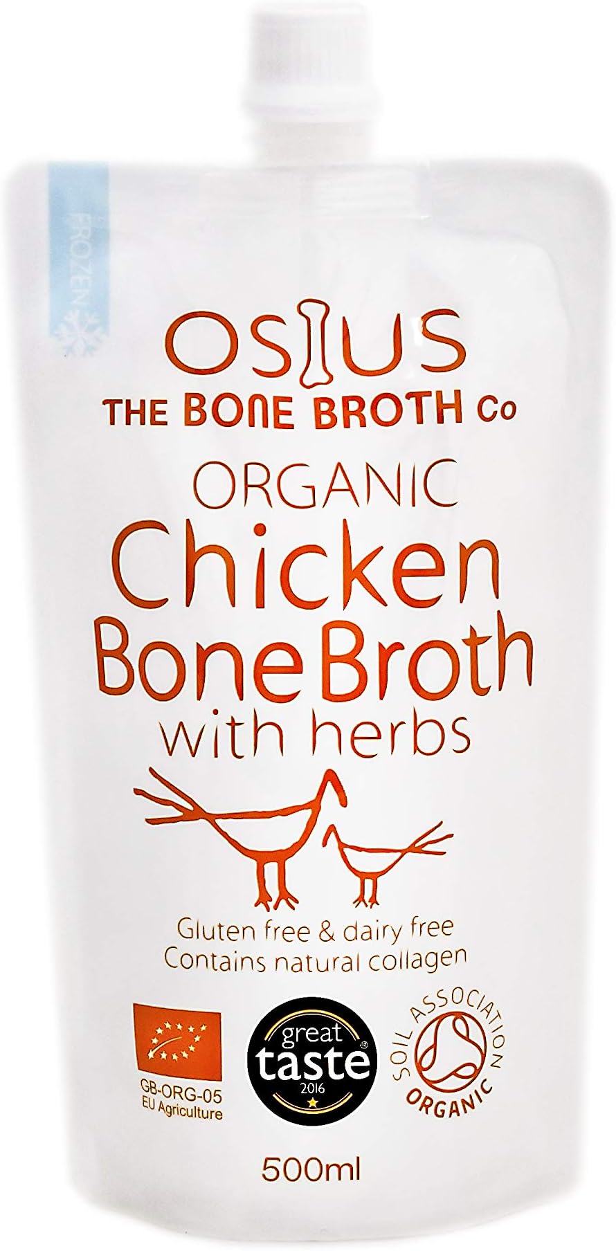Organic Chicken Bone Broth, 500ml (Frozen)