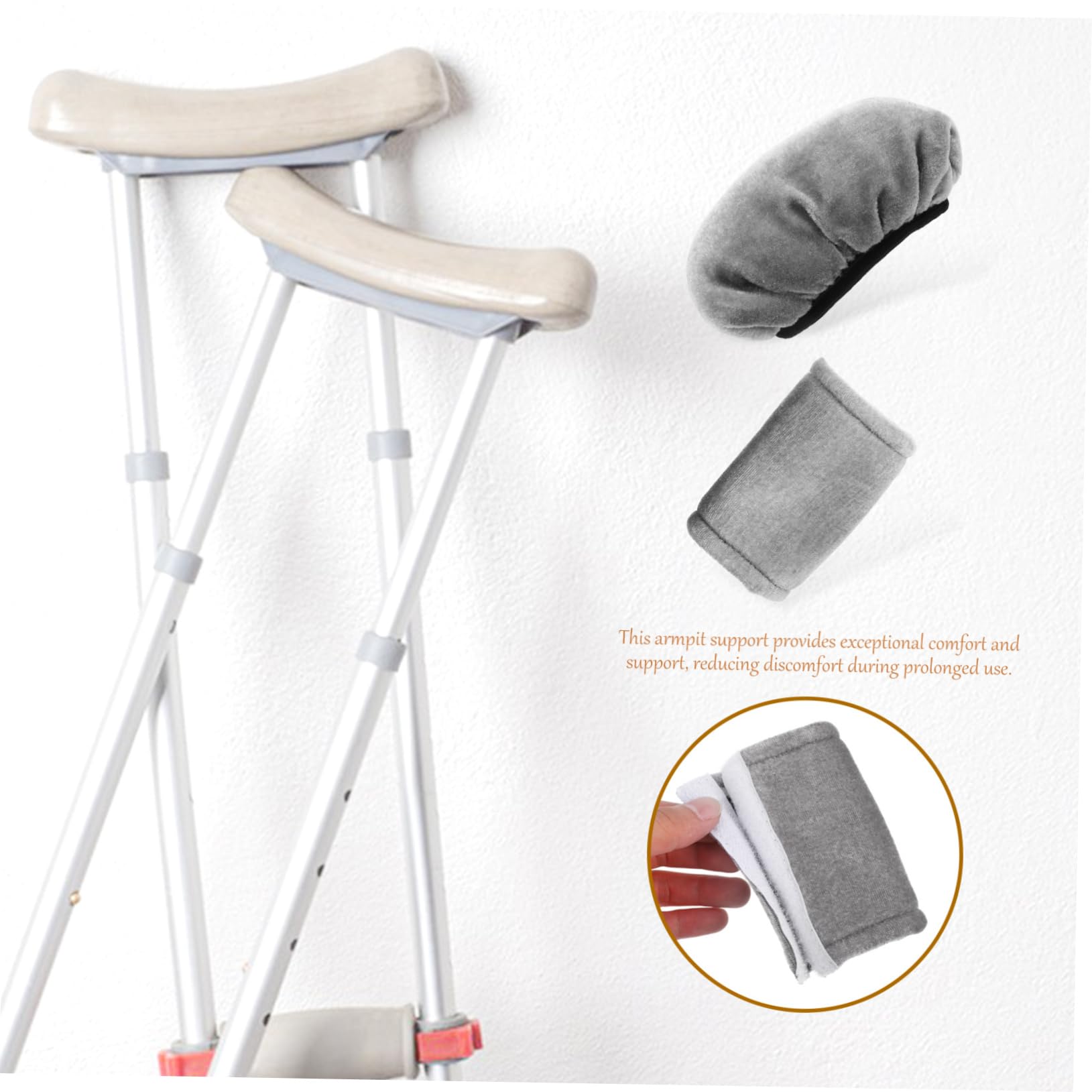 Healvian 5juegos Funda Para Muletas Almohadilla Antideslizante Para Axilas y Cubiertas De Manillar Soporte Ergonómico Para Mayor Comodidad y Reducción De Irritación