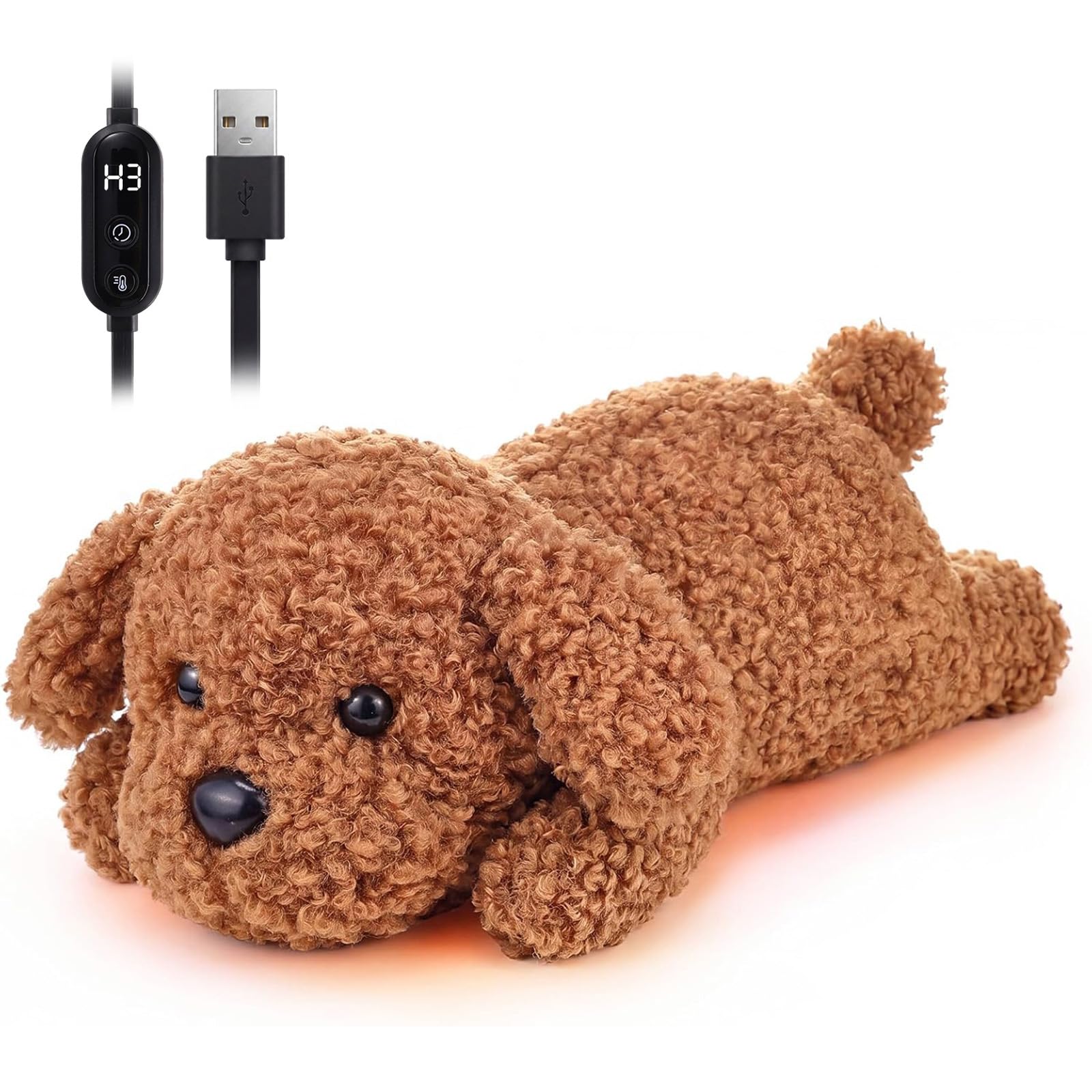 Dog Heating Pad for Period Cramps, USB Power Heated Plush Stuffed Animals