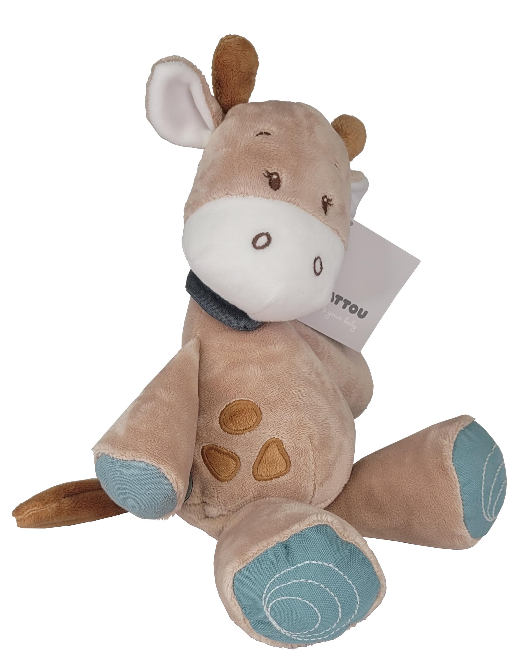 Nattou Pluszak z bawełny (muślin) i poliestru, żyrafa Luna, towarzysz od urodzenia, ok. 30 cm, Luna i Axel, zielony/beżowy