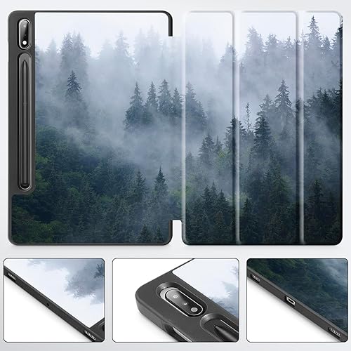 Miniatura 6 de Mektron Funda para Samsung Galaxy Tab S9 FE  S9 de 11 pulgadas 2023 X710X716BX718U, portalápices integrado con tapa dura mate con encendido y