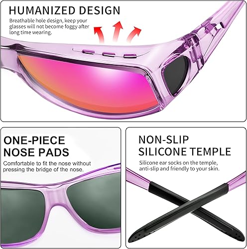 Miniatura 3 de URUMQI Night Vision Driving Glasses Fit Over Eyeglasses for Men Women, Anti Glare Polarized Nighttime Glasses Yellow Lens