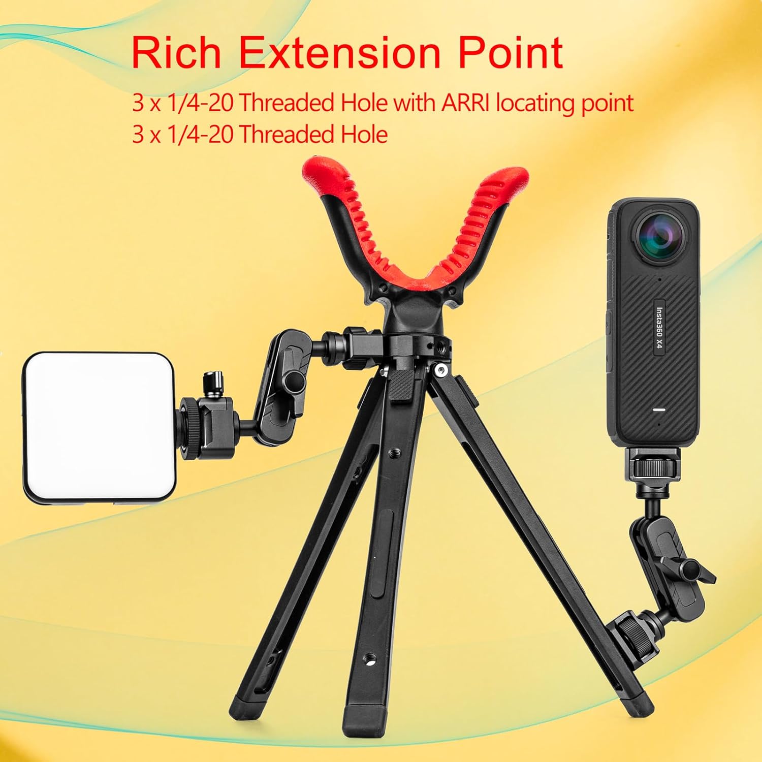 Zeadio Camera Tripod Rest, 2.4-8.7 inch AdjustableTripod Portable Rest Stand with 360 Degree Rotation V Yoke for All Camera