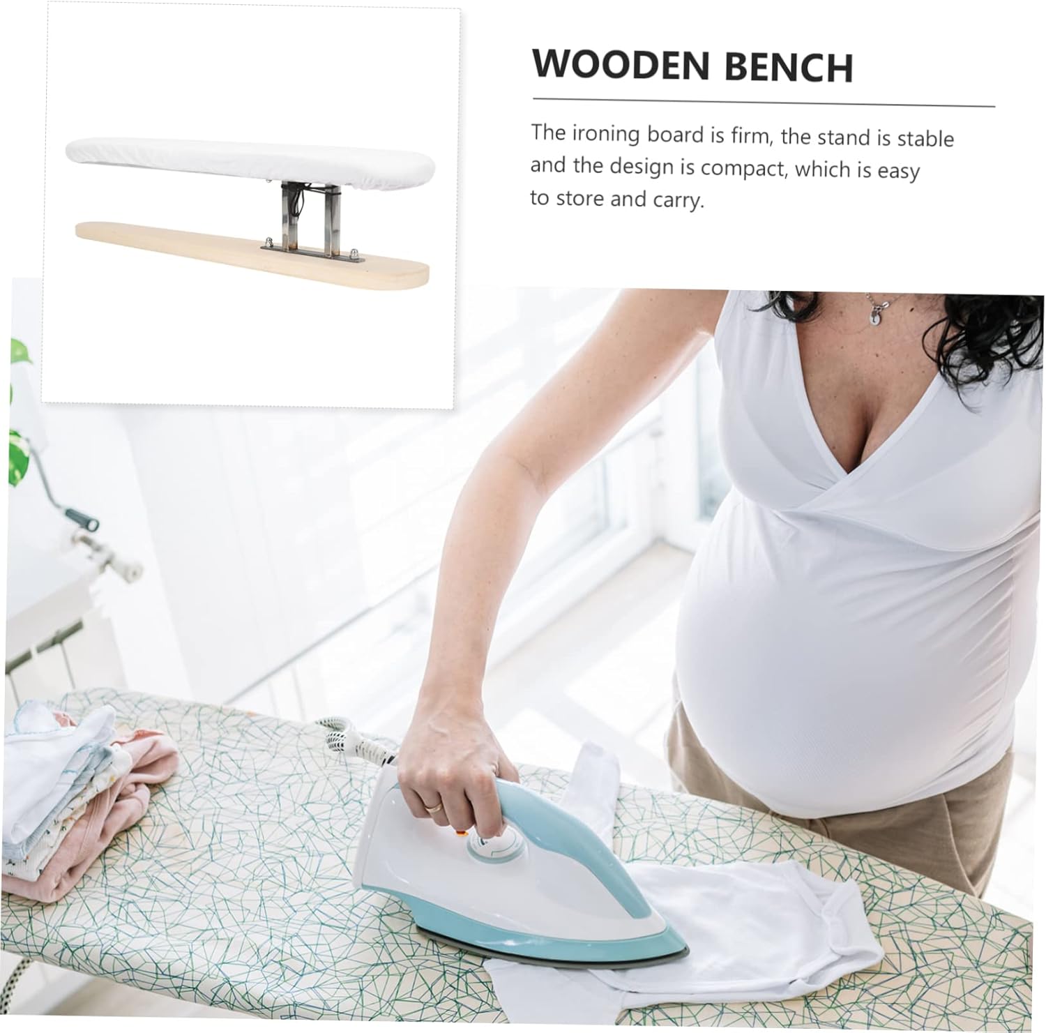 Wooden Countertop Ironing Board Portable Ironing Pad for Shirts Tailoring Pad Easy Access Long-Lasting