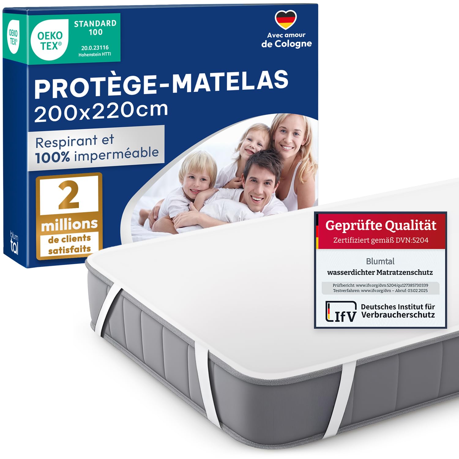 Protège-Matelas Imperméable Blumtal 200x220cm - Alèse Anti-Punaises et Incontinence