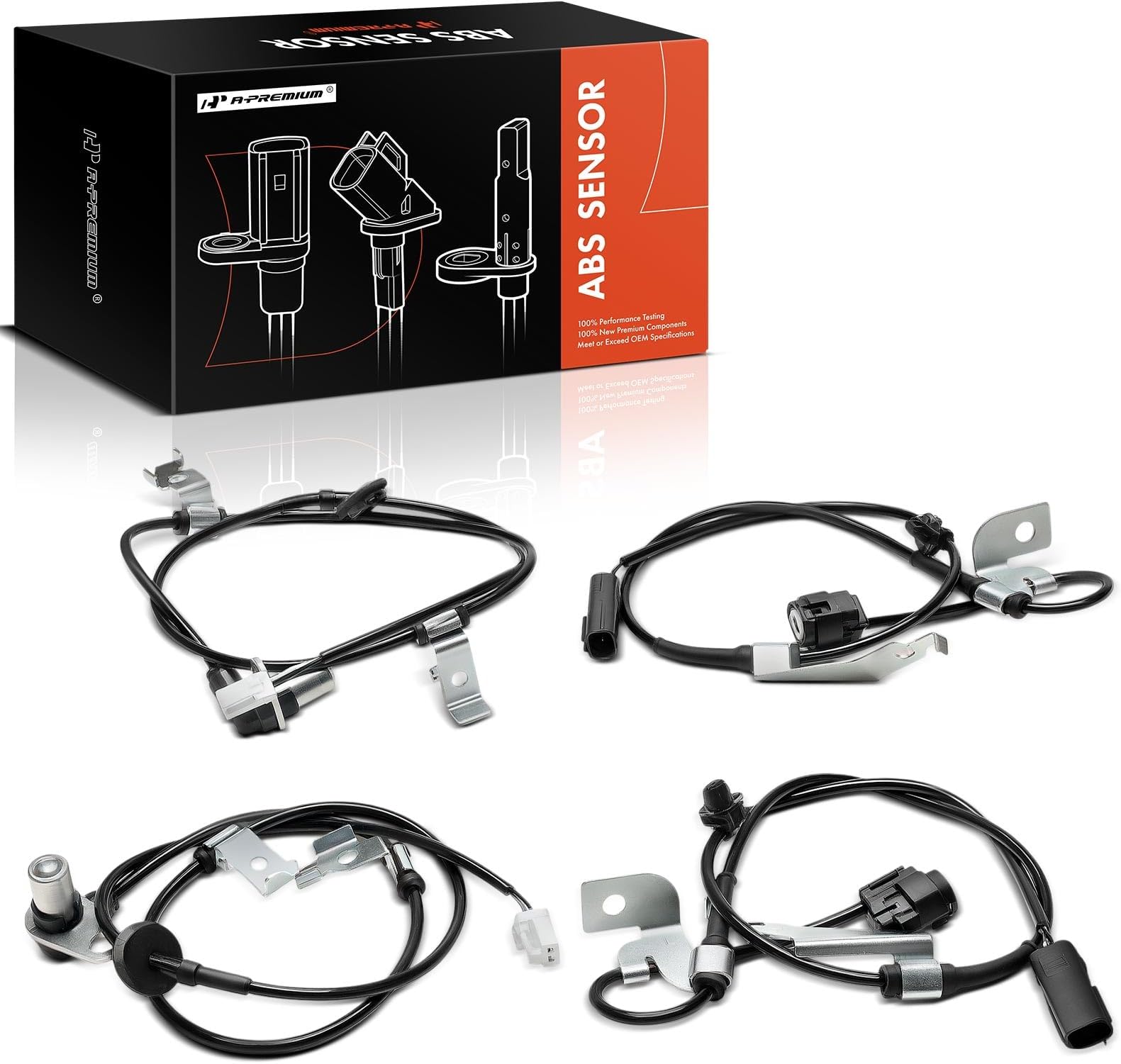 4PCS ABS Wheel Speed-Sensor - Front & Rear for Mazda RX-8 RX8 2004 05 06 07 08 09 10 2011