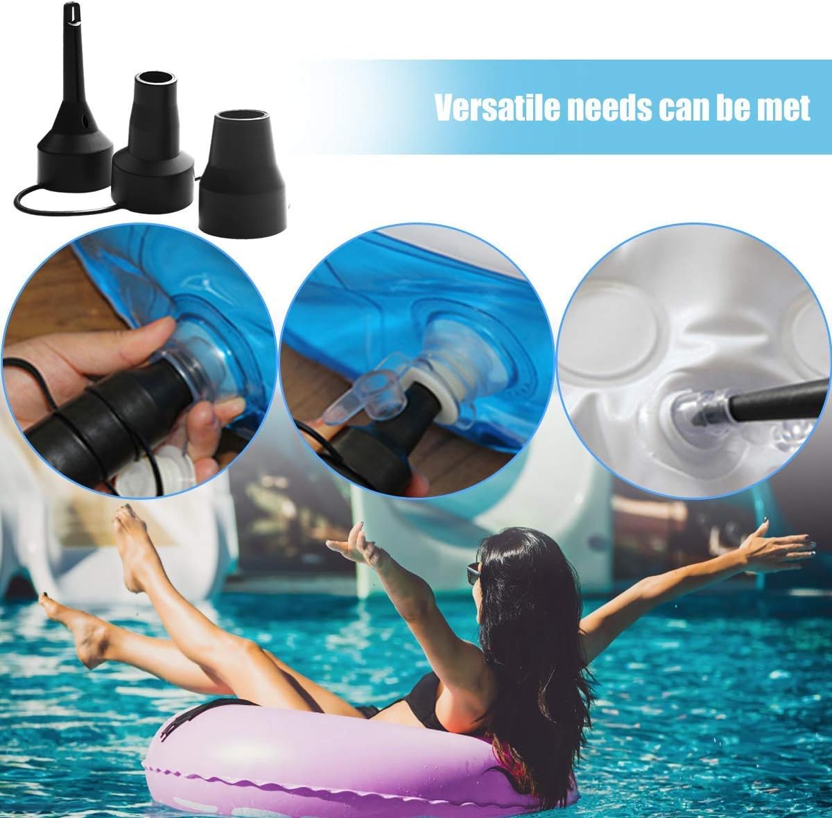 Amazon 電動エアーポンプ 車用dc 12v 家庭用ac100 110ｖ 空気入れ 空気抜き両対 電動ポンプコンセント ビニールプール 浮き輪 用 Gwendo エアーポンプ