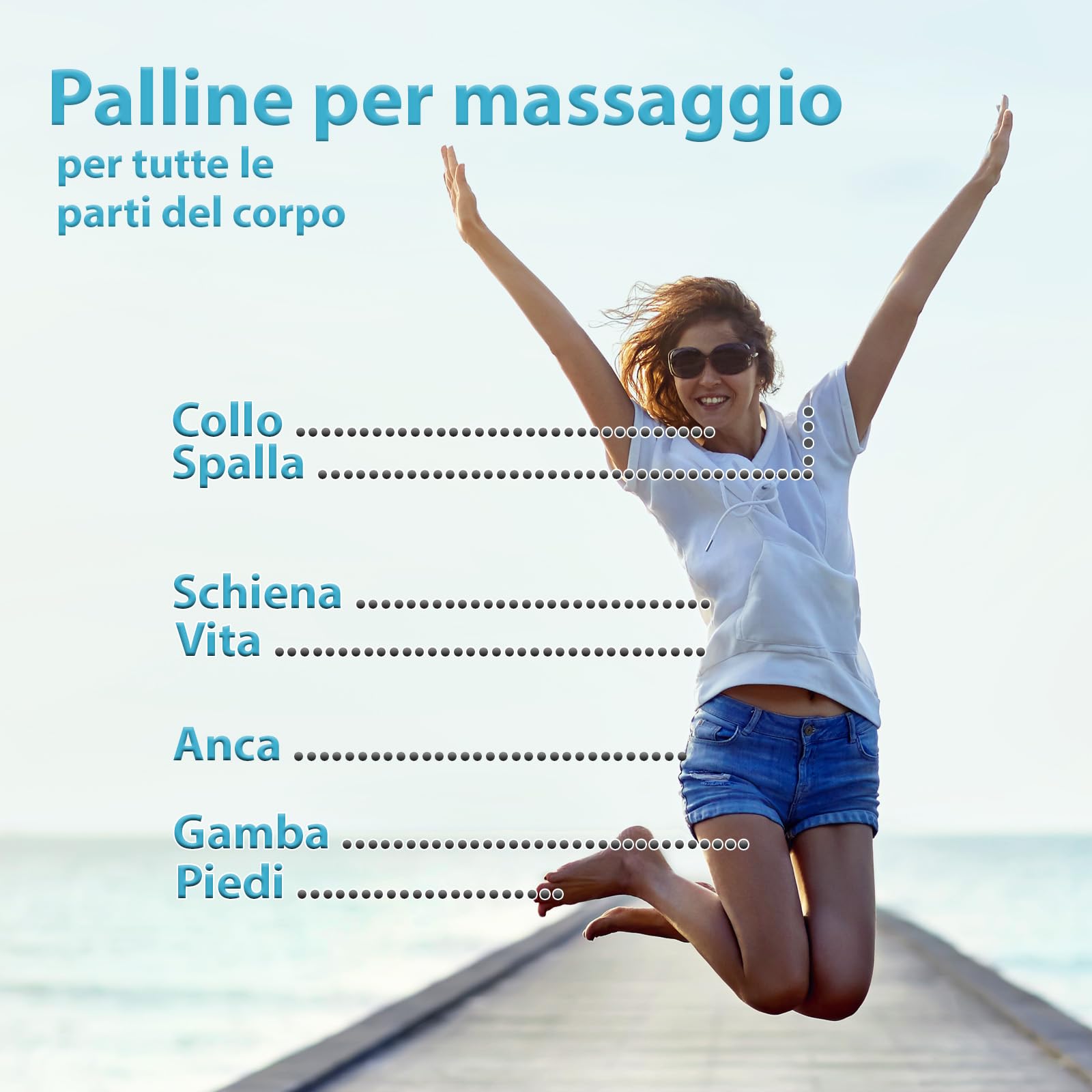 ALPIDEX Palline per massaggio set di 5 palle piedi lacrosse triggerpoint diversi gradi di durezza per schiena gambe piedi mani