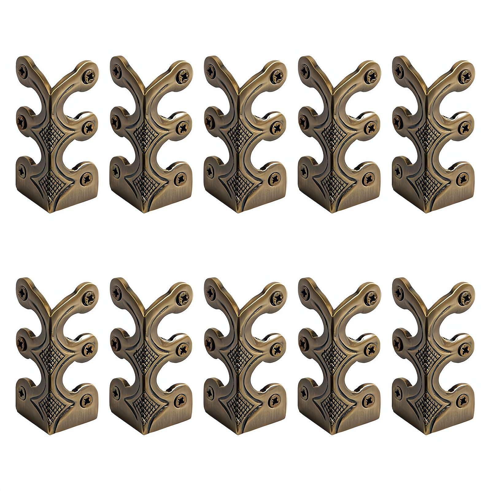 Metal Baseboard Corner Protectors, 10 PCS Solid Brass Skirting Board Corner Protectors, Vintage Decorative Protector Cover for Baseboard, Wood Cases, Cabinet Doors