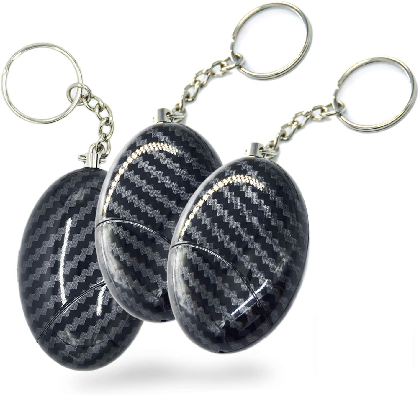 130dB Personal Alarm Premium Emergency Safety Sound Whistle Self-Defense Security Alarm Cute Bag Decoration for Kids/Women/Girls/Elderly Self Protection (3 Pack, Black)