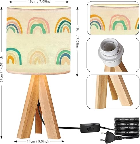 Miniatura 6 de Lámpara de mesa de mesita de noche con trípode, bonita colección escandinava, colorido arco iris, juego de arco bohemio para mesita de noche de